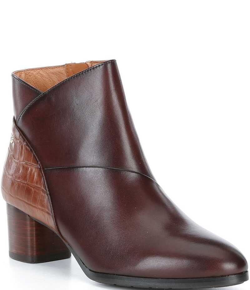 ピコリーノス レディース シューズ ブーツ・レインブーツ レザー Pikolinos Calafat Leather Croco Embossed Leather Booties Caoba 42,770円