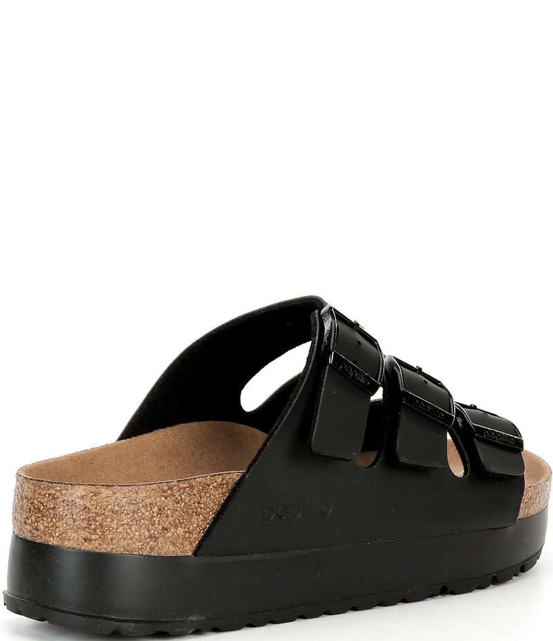 ビルケンシュトック レディース シューズ サンダル プラットフォーム Birkenstock Women's Florida Flex Platform Triple Strap Slide Sandals Black ブラック