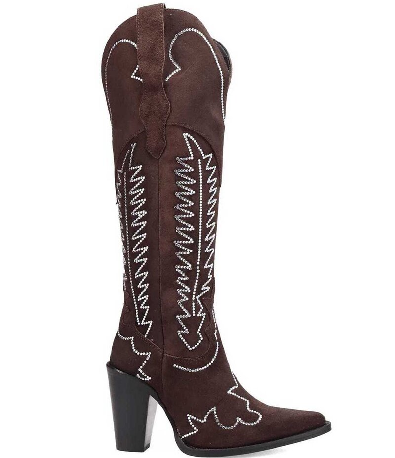ディンゴ レディース シューズ ブーツ・レインブーツ スエード Dingo Double Take Suede Rhinestone Western Boots Brown ブラウン