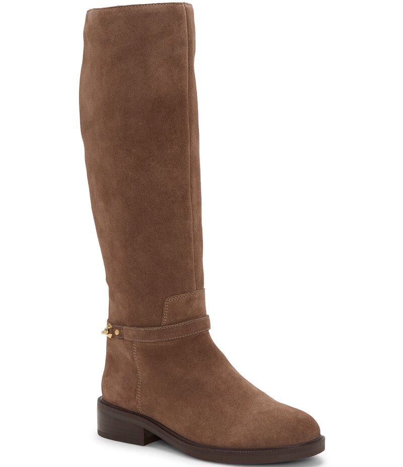 ヴィンスカムート レディース シューズ ブーツ・レインブーツ トール スエード Vince Camuto Adria Suede Link Hardware Tall Riding Boots Toasted Taupe トープ|ReVida 店