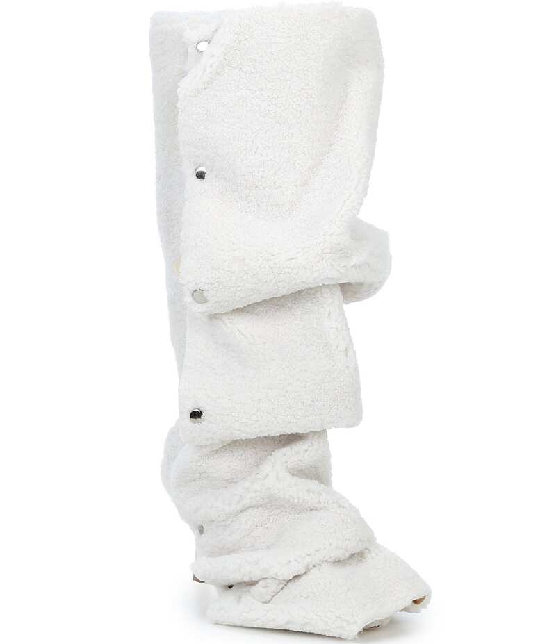 アザレア ワン レディース シューズ ブーツ・レインブーツ トール Azalea Wang Fabian Fuzzy Adjustable Snap Tall Boots Cream クリーム