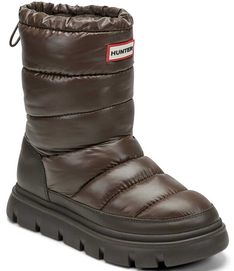 ハンター レディース シューズ ブーツ・レインブーツ Hunter Women's Maribel Waterproofaux Fur Insulated Puffy Boots Dark Brown ブラウン｜ReVida 店
