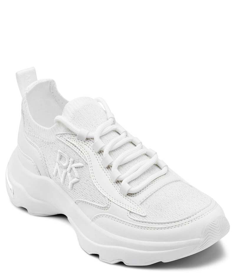 ダナキャラン レディース シューズ スニーカー レース ロゴ DKNY by Donna Karan Jami Logo Detailace Up Sneakers Bright White ホワイト