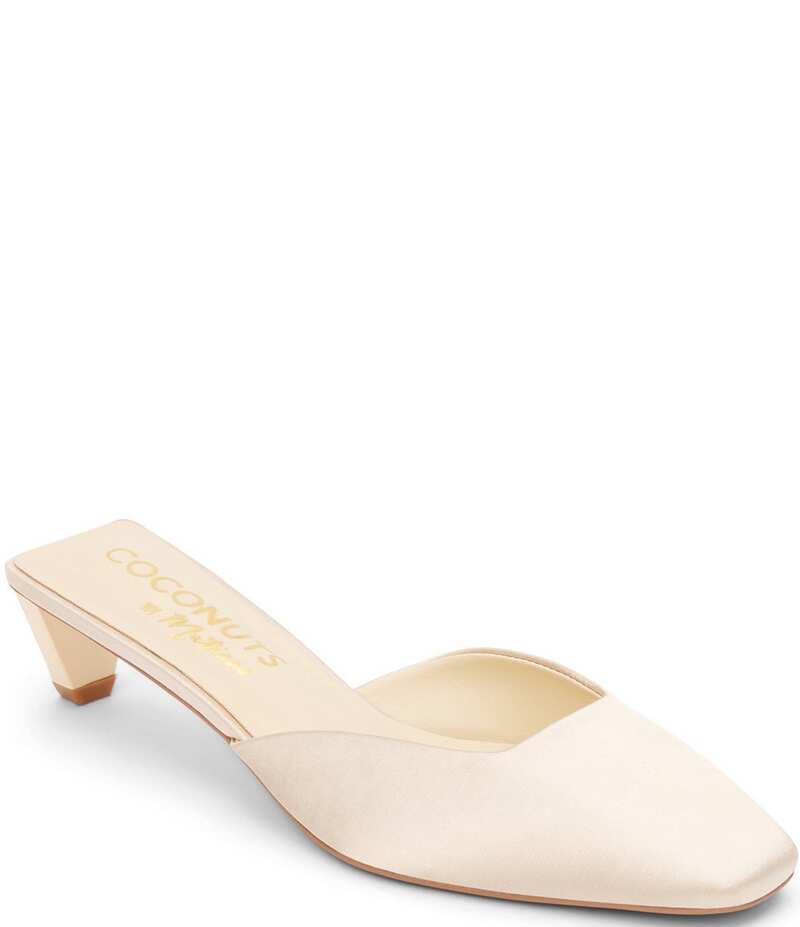 マチス レディース シューズ ヒール サテン Matisse Tegan Satin Square Toe Mules Champagne シャンパン｜ReVida 店