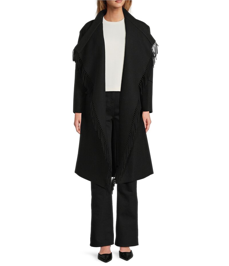 イロ レディース アウター コート ウール IRO Nicky Wool Cashmere Blend Shawl Collar Long Sleeve Wrap Coat Black ブラック