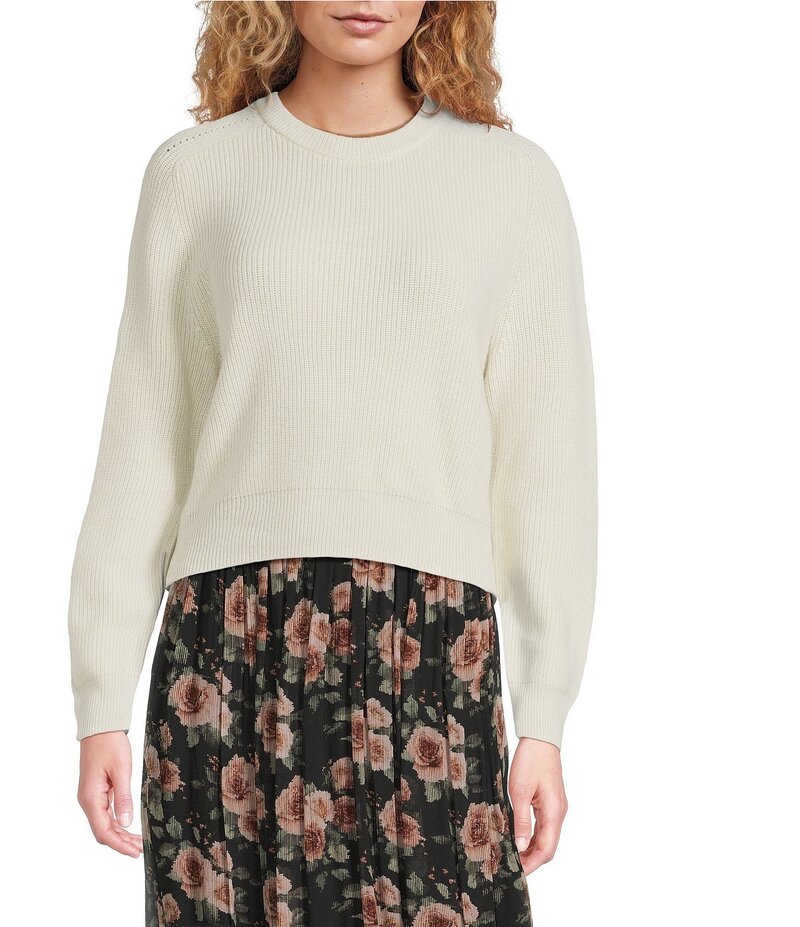 イロ レディース アウター ニット・セーター IRO Celena Round Neck Long Sleeve Sweater Dirty White ホワイト