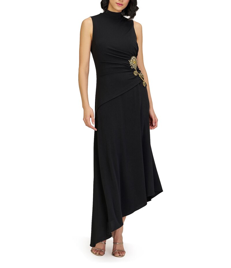 ジェイエスコレクションズ レディース トップス ワンピース フラワー柄 フラワー JS Collections Andrea Cocktail Dress With Side Floral Embellishment Black ブラック
