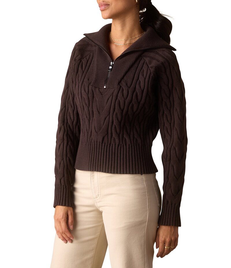 ノーマルブランド レディース アウター ニット・セーター The Normal Brand Lola Everyday Chunky Heavy Cable Knit Pullover Sweater Brown ブラウン