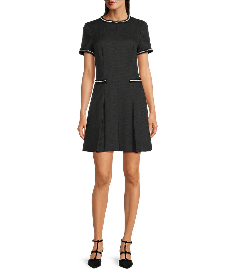 アレックスマリー レディース トップス ワンピース Alex Mariellis Pearl Boucle Short Sleeve Dress Black ブラック