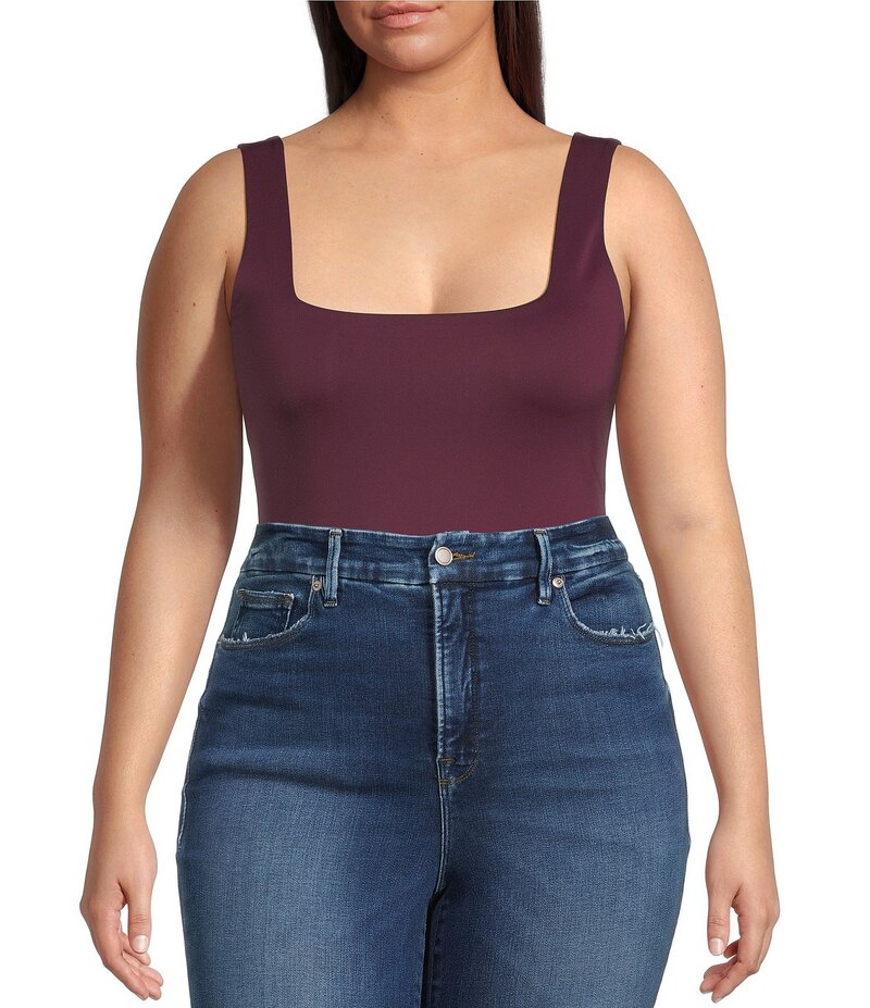グッドアメリカン レディース トップス シャツ プラスサイズ ボディースーツ Good American Plusize Sculpting Square Neck Modern Tank Bodysuit Fig007