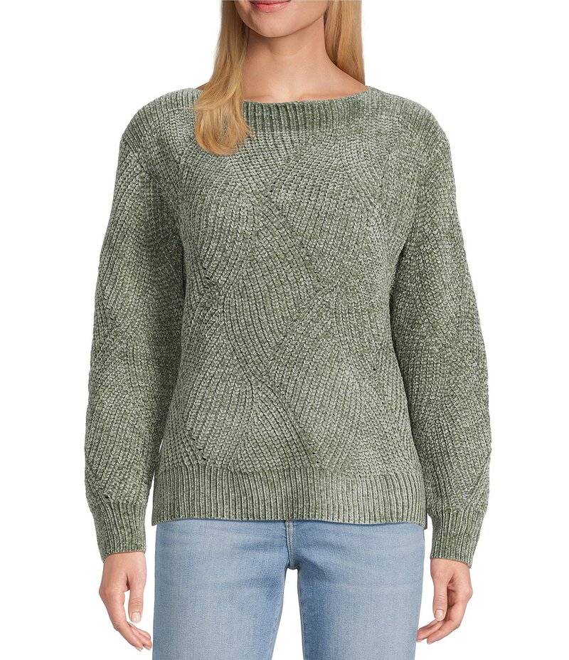 トッミーバハマ レディース アウター ニット・セーター Tommy Bahama Luna Chenille Boat Neck Long Sleeve Pullover Sweater Seagrass