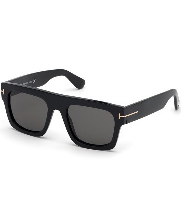 トム・ジェラルド・r・フォード レディース 付属物 サングラス・アイウェア TOM FORD Men\u0027s Fausto 53粍 Square Sunglasses Black/Smoke 黒いこと
