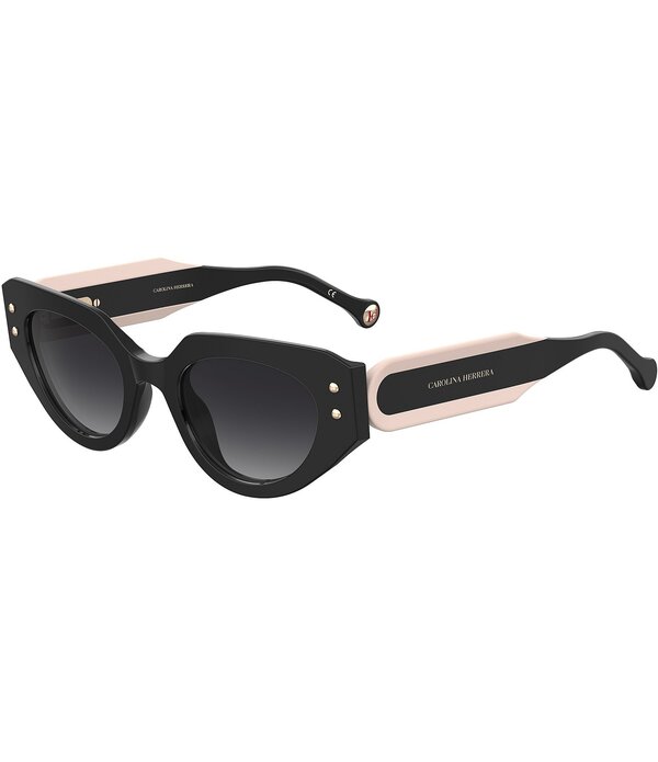 キャロライナヘレラ レディース 付属品 サングラス・アイウェア Carolina Herrera HER-0221 50粍 Geometricat Eye Sunglasses Black/Pink 黒いこと
