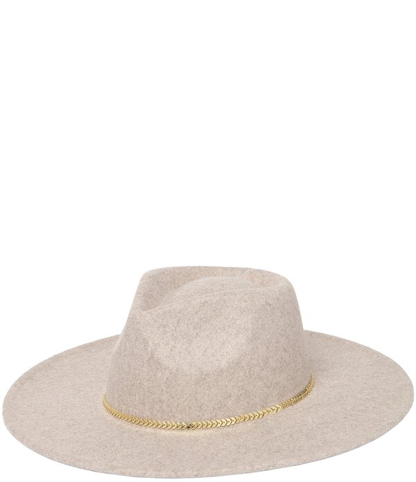 サンディエゴハット レディース 付属品 鳥打ち帽 San Diego Hat Company Gold Chained Flat Brim Fedora Hat Oatmeal オートミール 帽子-バッグ・小物・ブランド雑貨-ハット