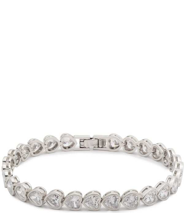 ジバンシー レディース アクセサリー ブレスレット・バングル・アンクレット Givenchy Crystal CZ Heart Flex Line Bracelet Silver/Crystal シルバー｜ReVida 店