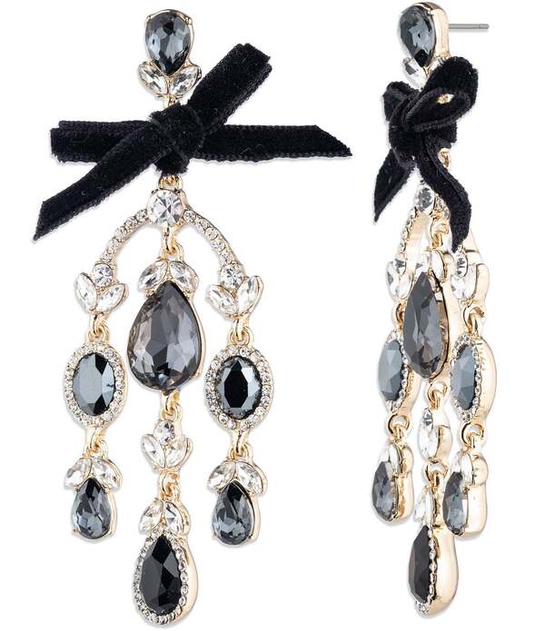 ジバンシー レディース アクセサリー ピアス・イヤリング ベルベット Givenchy Gold Tone Jet Velvet Bow Chandelier Earrings Jet ゴールド 17,486円