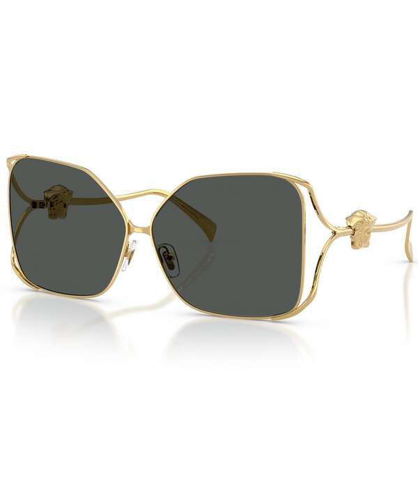 ヴェルサーチ レディース 佩び物 サングラス・アイウェア Versace Women\u0027s VE2288 62粍 Square Mirrored Sunglasses Gold/Dark Grey 薄墨色