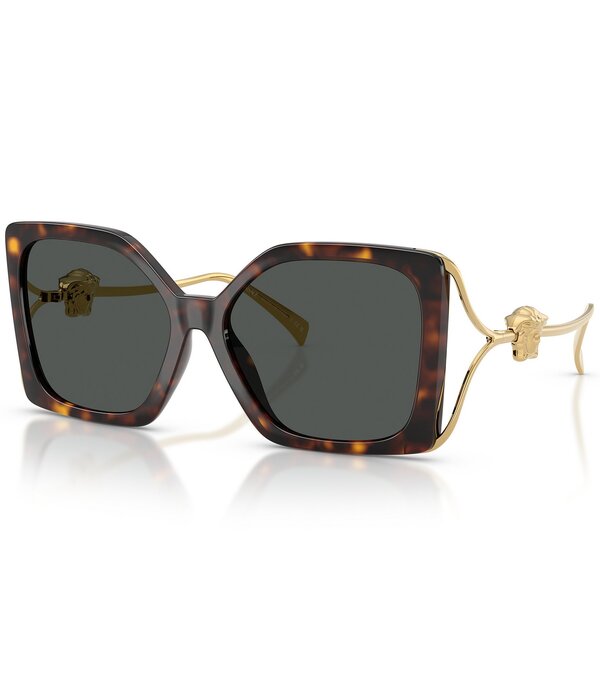 ヴェルサーチ レディース 佩び物 サングラス・アイウェア Versace Women\u0027s VE4502U 58粍 Square Sunglasses Havana/Dark Grey 薄墨色