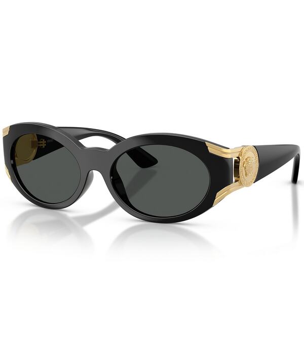 ヴェルサーチ レディース 付属品 サングラス・アイウェア Versace Women\u0027s VE4503U 55粍 Oval Sunglasses Black/Dark Grey 黒いこと