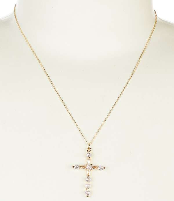 アンナ&アヴァ レディース アクセサリー ネックレス・チョーカー レース Anna & Ava Waterproof Cubic Zirconia Stone Crosshort Pendant Necklace Gold/Crystal ゴールド