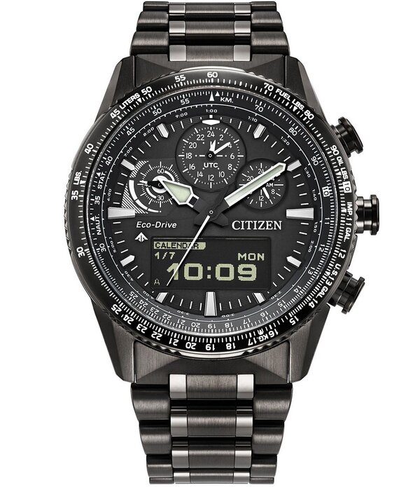 シチズン レディース 付属品 ウオッチ プルオーバー Citizen Men\u0027s Promaster Air Ana-Digi Grey Tone Stainlessteel Bracelet Watch Grey 薄墨色