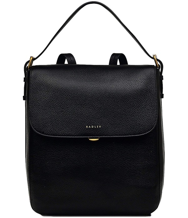 ラドリー 大ロンドン レディース 御徒面子 うしろ側風呂敷き包み・背嚢 Radley London Grafton Street Medium Flapover Backpack Black 黒いこと