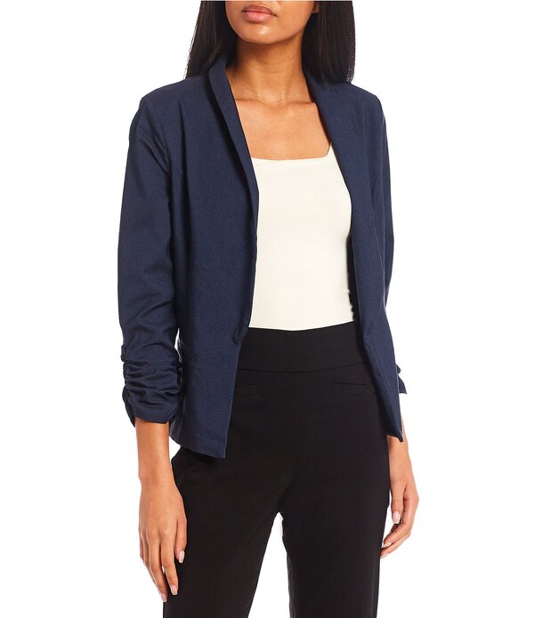 タカラ レディース アウター 上衣・上衣 ギャザー スポーツジャケット Takara Ruched Sleeve Suiting Blazer Medden Medium Blue 青み