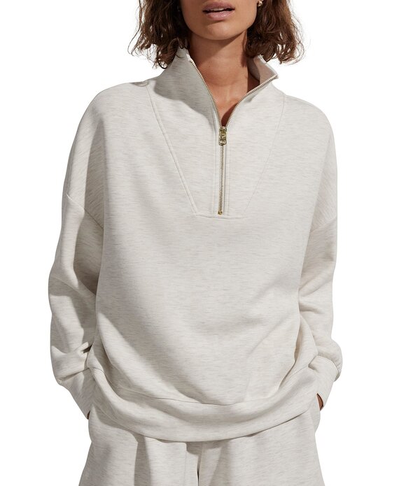 バーレイ レディース アウター 上衣・上衣 ハーフジップ 流汗 プルオーバー Varley Hawley Coordinating Half Zip Sweatshirt Ivory Marl 象牙色