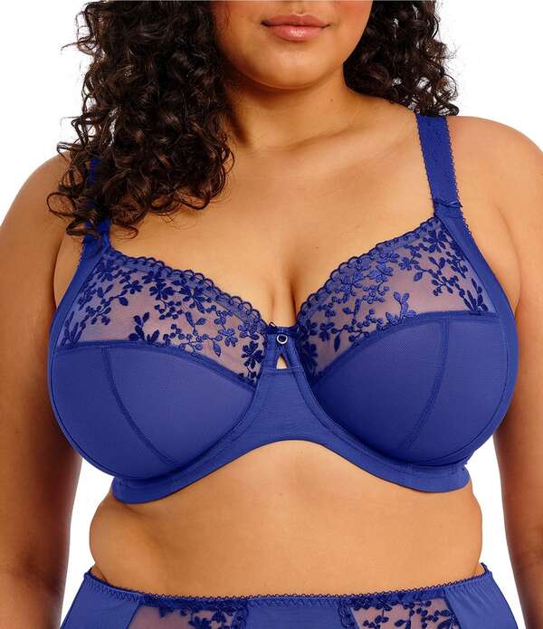 エロミ レディース アンダーウェア ブラジャー Elomi Zarla Cut & Sewn Stretch Banded Back Smoothing Bra Sapphire サファイア