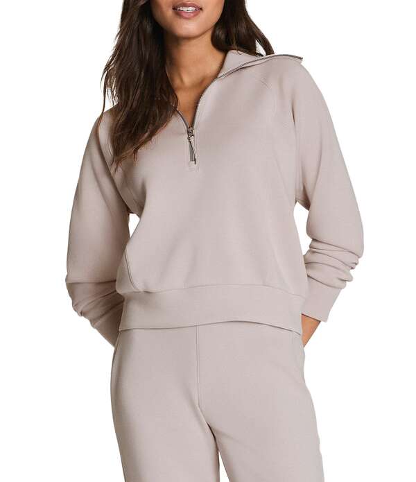 スパンク レディース アウター ジャケット・ブルゾン ハーフジップ Spanx AirEssentials Coordinating Long Sleeve Half Zip Jacket French Grey グレー