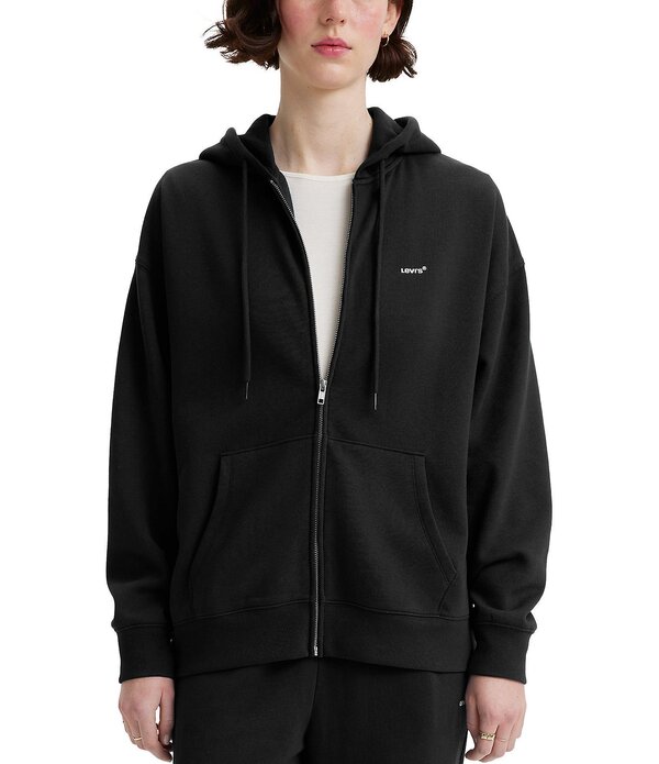リーバイス レディース アウター ジャケット・ブルゾン フーデッドジャケット フリース Levi'sR Everyday Long Sleeve Fleece Hooded Jacket Caviar