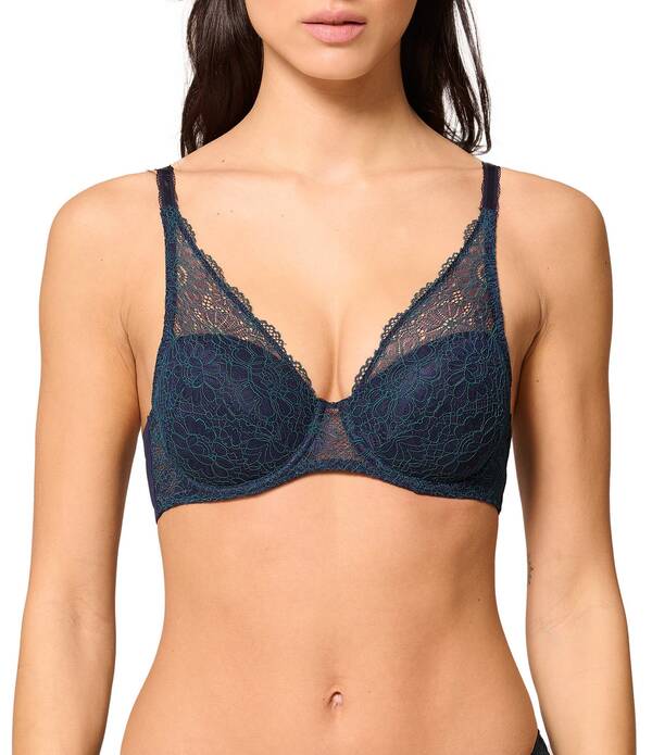 シモーヌペレール レディース アンダーウェア ブラジャー Simone Perele Poeme 3D Plunge Spacer Cup Convertible Underwire Bra Sapphire サファイア