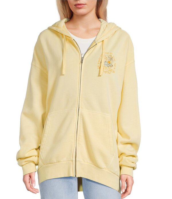 ソルティークルー レディース アウター パーカー・スウェット Salty Crew Surf Club Long Sleeve Zip Front Hoodie Buttercream
