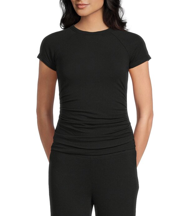 ジービー レディース トップス シャツ ギャザー キャップ GB Ruched Side Cap Sleeve T-Shirt Black ブラック｜ReVida 店