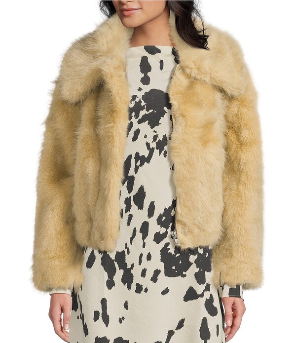 トップショップ レディース アウター ジャケット・ブルゾン TOPSHOP Faux Fur Bomber Jacket Yellow イエロー