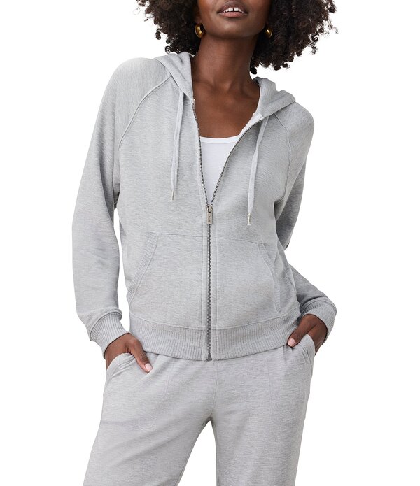 スプレンディット レディース アウター パーカー・スウェット Splendid Long Sleeve Zip Up Hoodie Heather Grey グレー