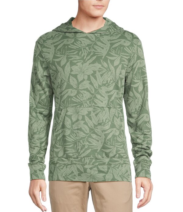 ダニエル クレミュ メンズ アウター パーカー・スウェット ケープデザイン プリント キャップ ケープ Cremieux Blue Label Cape Town Collection Tropical Print Pullover Hoodie Sea Spray ブルー