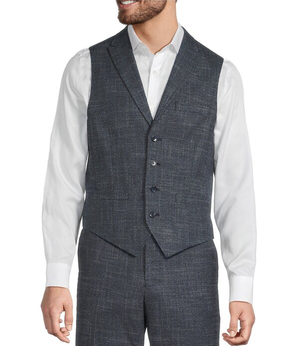 ムラノ メンズ トップス ベスト Murano Shawl Plaid Suit Separates Vest Navy ネイビー