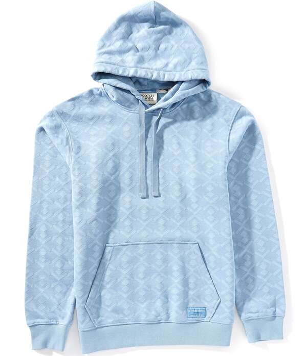 スコッチアンドソーダ メンズ アウター パーカー・スウェット パイル Scotch \u0026 Soda Jacquard Terry Long Sleeve Hoodie Fadedenim ジーンズ トップス-パーカー-メンズファッション