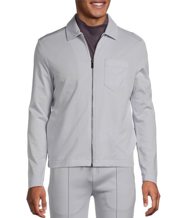 ムラノ メンズ アウター ジャケット・ブルゾン スリムフィット シャツ Murano Liquid Luxury Slim Fit Zip Shirt Jacket Lilac Hint ライラック