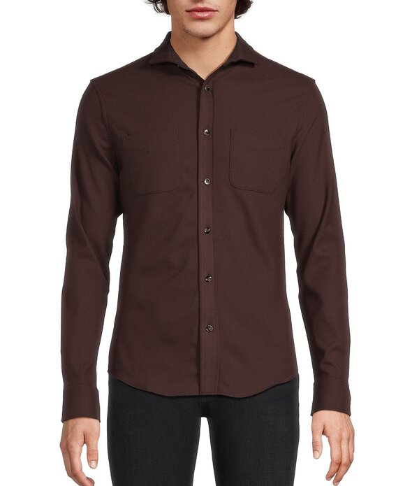 ムラノ メンズ トップス シャツ スリムフィットール Murano Big & Tall Slim Fit Solid Long Sleeve Woven Shirt Deep Wine ワイン