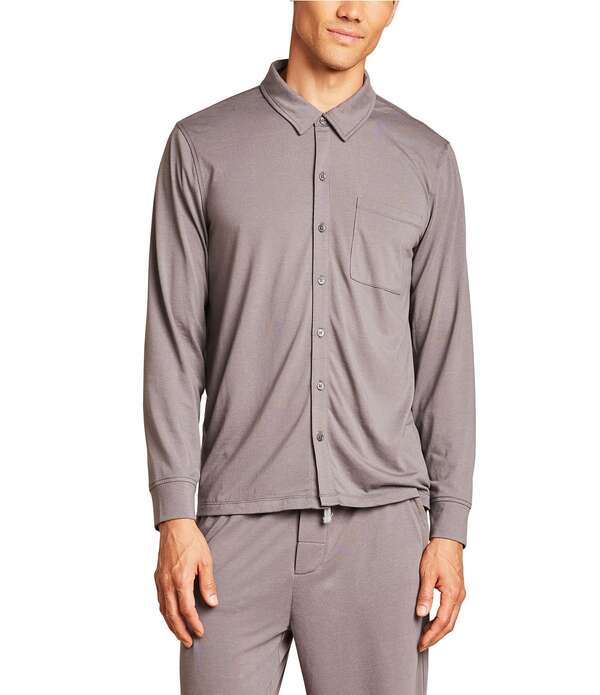 ベアフットドリームス メンズ トップス シャツ Barefoot Dreams Malibu CollectionR Triblend Button Front Shirt Coal