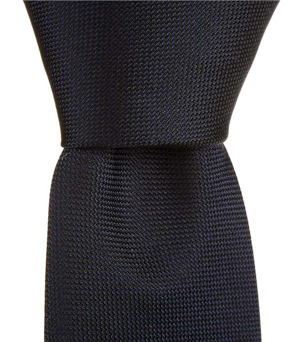 ヒューゴボス メンズ 付属品 タイ 地絹 Hugo Bossolid Jacquard Narrow 2 1/4 Silk Tie Dark Blue 青み
