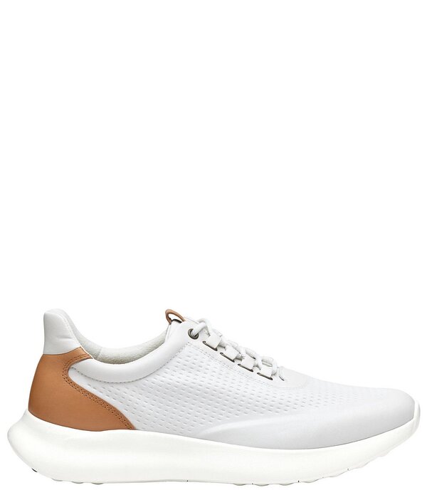 ジョンストンアンドマーフィー メンズ シューズ スニーカー レザー Johnston & Murphy Men's Amherst 2.0 Embossed Leather U-Throat Sneakers White ホワイト｜ReVida 店