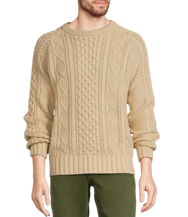 エルエルビーン メンズ アウター パーカー・スウェット スウェーター 編み物 L.L.Bean Fisherman Cable Knit Sweater Beige ベージュ