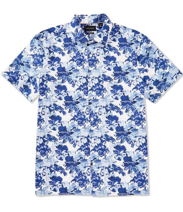 ペリーエリス メンズ トップス シャツ フラワー柄 プリント フラワー Perry Ellis Floral Print Short Sleeve Woven Shirt Blue Depths ブルー