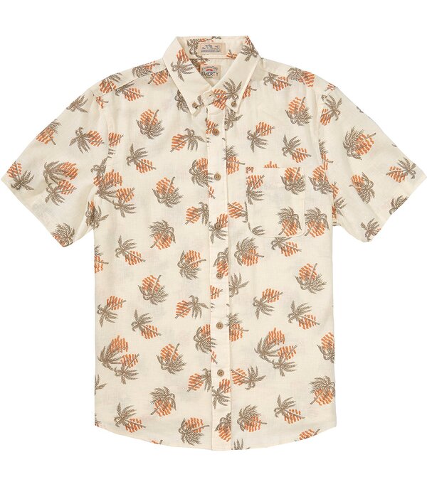 ファレティ メンズ トップス シャツ プリント Faherty Breeze Printed Short Sleeve Woven Shirt Sunlit Palm and Waves