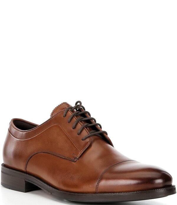電話を掛けるハーン メンズ シューズ オックスフォード 旗がしら なめし革 Cole Haan Men\u0027s Dean Grand Leather Cap Toe Oxfords British Tan/Dark Chocolate/CH Natural 黒茶
