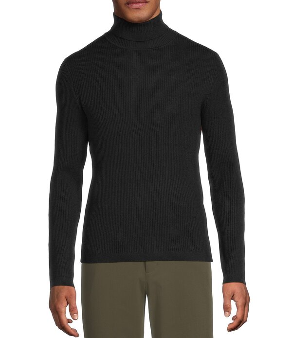 ムラノ メンズ アウター ニット・セータートルネック リブ Murano Comfortable Lux Ribbed Turtleneck Black ブラック|ReVida 店