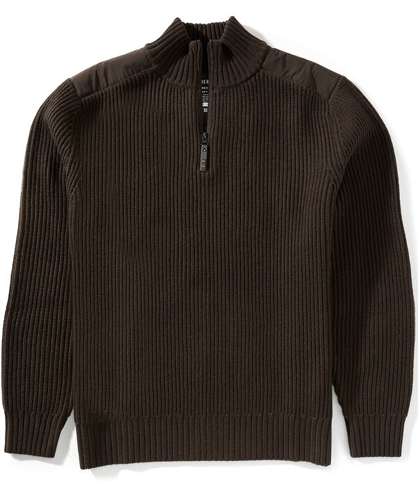 ベレッタ メンズ アウター 編み物・スウェーター Beretta Dover Techalf-Zip Sweater Dark Brown 赤銅色